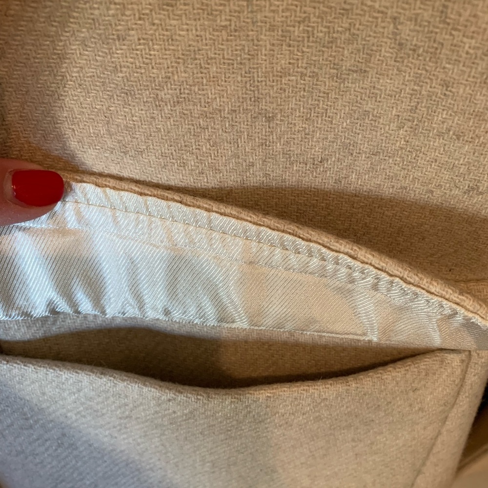 ZARA Wool Double Breasted Peacoat Tan Large - Picture 6 of 10